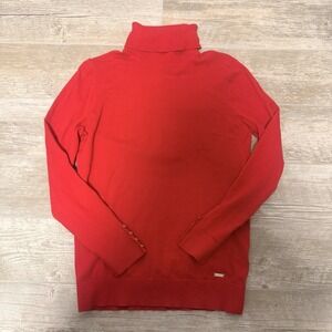 Women's‎ Tommy Hilfinger Red Turtleneck Size Medium Made In Cambodia